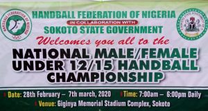 National Under 12 and 15 Handball Championship Commences In Sokoto