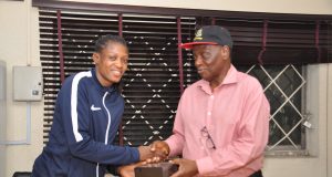 NOC PRESENTS GIFT TO OLYMPIAN