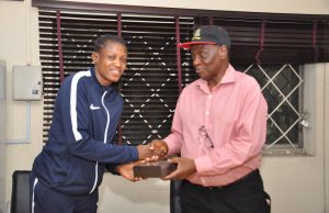 NOC PRESENTS GIFT TO OLYMPIAN