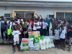 LAGOS STATE HANDBALL ASSOCIATION SHARES FOOD ITEMS TO UNDERAGED PLAYERS