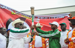 EDO 2020 : Akwa Ibom Governor receives 20th National Sports Festival Torch of Unity
