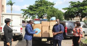 NFF donates face masks, hand gloves, PPE covers to Lagos state govt