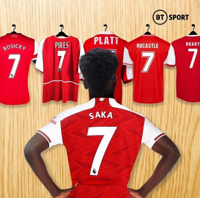 Arsenal Hands Nigeria Target Bukayo Saka New Shirt Number For 2020 