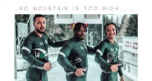 Record breaking Edo Pride team celebrates Male Bobsled team