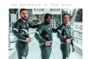 Record breaking Edo Pride team celebrates Male Bobsled team