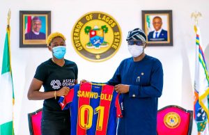 Sanwo-Olu Matches Oshoala’s Skills