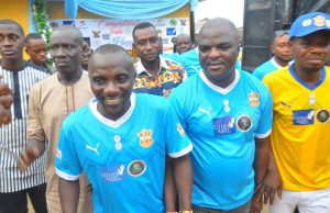 Buruj Sports Academy Celebrates 12years Anniversary With Jersey Customized With Rev. Esther Ajayi, Ooni Of Ile-Ife And Pk1st Agbaakin Logos