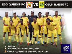 NWFL: Edo Queens FC Host Osun Babes In Benin