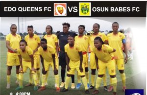 NWFL: Edo Queens FC Host Osun Babes In Benin