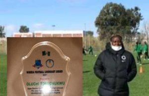 Super Falcons Media Officer, Oluchi Tobe-Chukwu Receives Award For Legendary Service