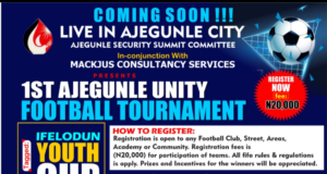 Ajegunle Unity Football Tournament Wax Strong To Kick Off, Registration Ongoing