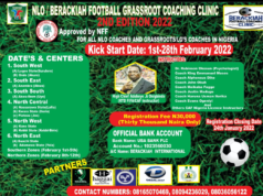 NLO/Berackiah Grassroot Football Coaching Clinic 2nd Edition Holds February 1