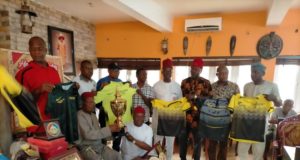 You Are A Worthy Son Of The Soil, As Igwe Nnewi Receives Trophies, Sports Kits From Pillar Of Sports For Igwe Orizu Championship