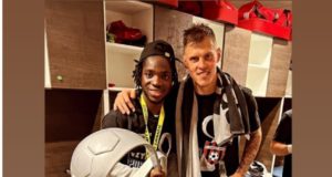 Kazeem Soliu Wins Slovia Cup With Spartak Trnava, Salutes Former Team mate Nathaniel Nwosu For Keeping A Clean Sheet Against Ghana