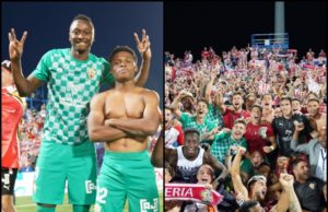 Umar Sadiq scores to send Almeria to La Liga in dramatic end to final day of the season