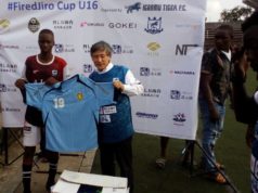 Japan Ambassador Gifts Lagos Grassroots Teams Football Jerseys, Balls ..praises Nigerian footballers