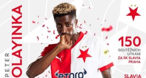 Peter Olayinka Equals Record For Most Appearances For Slavia Praha in European cups