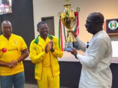 Gov. Obaseki Receives Victorious Bendel Insurance As Team Presents NNL Trophy, Promises Improved Pay Packages, Bus And Camp Facilities