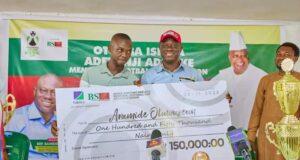 Otunba Isiaka Adetunji Adeleke Memorial Cup Logo Contest Winner Presented With Prize Cheque