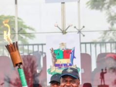 NSF 2022 : Gov Diri Receives Torch of Unity,Charges Team Bayelsa To Compete Fairly