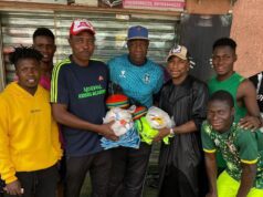 Olakunle Olusegun, Former ABS FC Goal Poacher Donates To Arsenal Kiddies