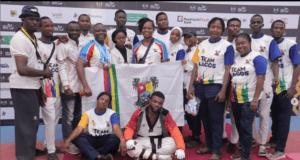 NSF Delta 2022: Lagos Taekwondo Team Receives Medals At The Multi-Purpose Hall Of Stephen Keshi Stadium