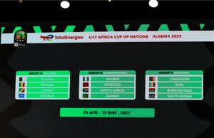 TotalEnergies U-17 AFCON Algeria 2023: Two Times Winner Nigeria Drawn In Same Group With Morroco, South Africa, Zambia As CAF releases Draws