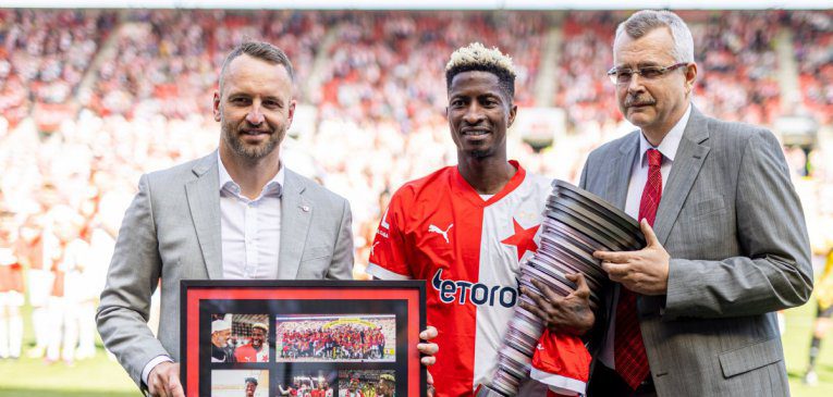 Peter Olayinka scores in Slavia Prague's 5-1 demolition of FK Teplice -  MAKING OF CHAMPIONS