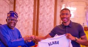 Real Madrid’s David Alaba Engages with Nigerian President Tinubu
