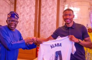 Real Madrid’s David Alaba Engages with Nigerian President Tinubu