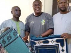 Coach Ogenyi Makes Donation To Sani Abacha Stadium Mosque