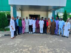 Nigeria Football Federation (NFF) President Alhaji Ibrahim Musa Gusau Salutes The Newly Elected EXCO Of Nigeria Premier League Club Owners Association