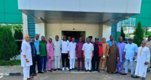 Nigeria Football Federation (NFF) President Alhaji Ibrahim Musa Gusau Salutes The Newly Elected EXCO Of Nigeria Premier League Club Owners Association