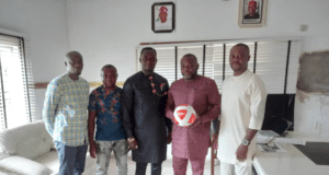 Abia State Commissioner For Sports & Youth Development Host General Secretary, Nigeria Teqball Federation, Ndudi Edede