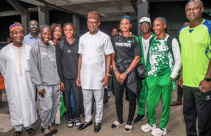 Sports Minister, Hon. Enoh Welcomes Nigeria’s Delegation From The World Athletics Championships…Assures Increased Funding For Athletics