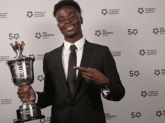 Bukayo Saka Clinches Men’s PFA Young Player of The Year Award
