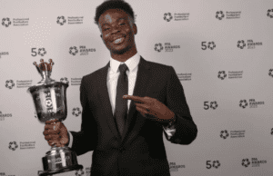 Bukayo Saka Clinches Men’s PFA Young Player of The Year Award
