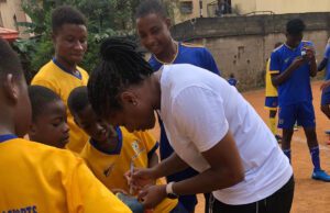 A Legendary Visit: Desire Oparanozie Inspires Aspiring Footballers At Lily Legends