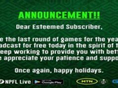 Football Fans Rejoice As NPFL Live Announces Free Streaming For Matchday 16 Matches