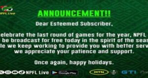 Football Fans Rejoice As NPFL Live Announces Free Streaming For Matchday 16 Matches