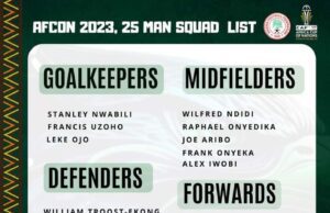 Peseiro Unveils 25-Man Squad as Super Eagles Set Sights on Fourth AFCON Title in Cote d’Ivoire