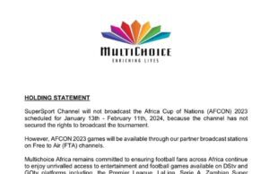 Multichoice Confirms SuperSport Non-Broadcast of AFCON 2023