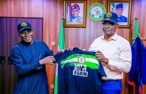 Salisu Galadima Congratulates Governor A.A Sule, Presents Super Eagles Replica