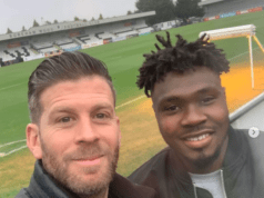 Buruj Football Club Noah Salaudeen Heartwarming Reunion With Coach Luke Gerrard At Borehamwood FC