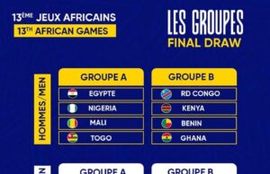 13th Africa Games: Nigeria To Play Egypt In Group