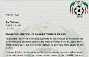 Abia Warriors’ Umuahia Township Stadium Cleared For Current Season, Renovations Required For Next