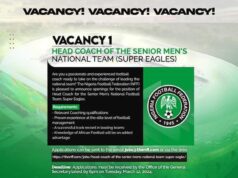 Nigeria Football Federation Announces Vacancies for Super Eagles, Golden Eaglets Coaching Positions