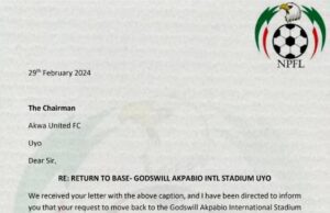 NPFL24: Akwa United Given Permission To Return To Nest of Champions