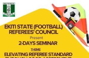 Ekiti State Football Referees’ Council To Host Seminar On Referee Standards