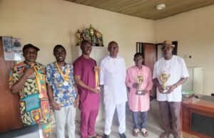 Rivers State Teqball Officials Present Trophies, Medals To State Sports Director